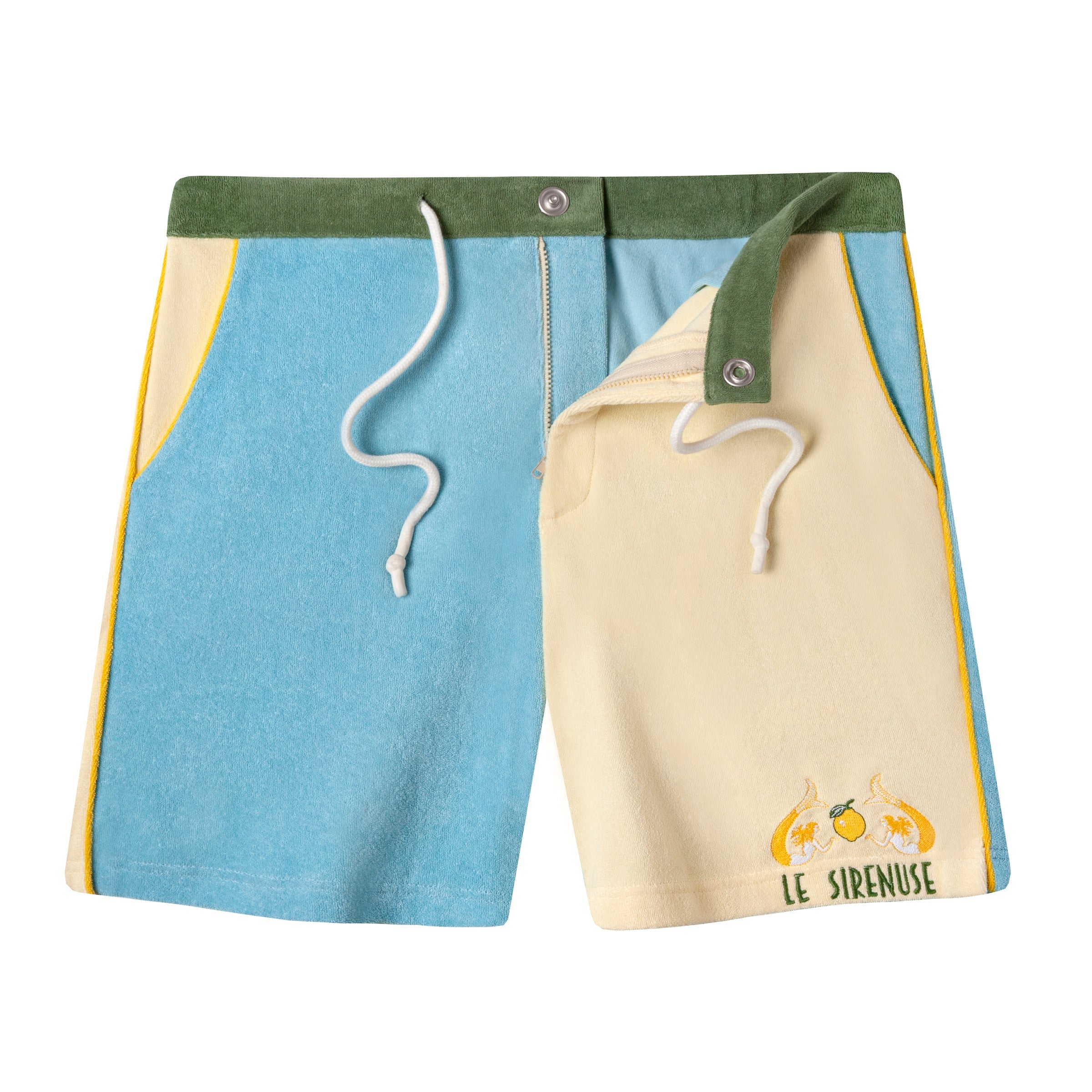 'Le Sirenuse' Limoncello Cabana Shorts (Color Block)