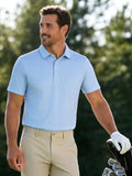 Nylon Blend Casual Jacquard Polo Shirts