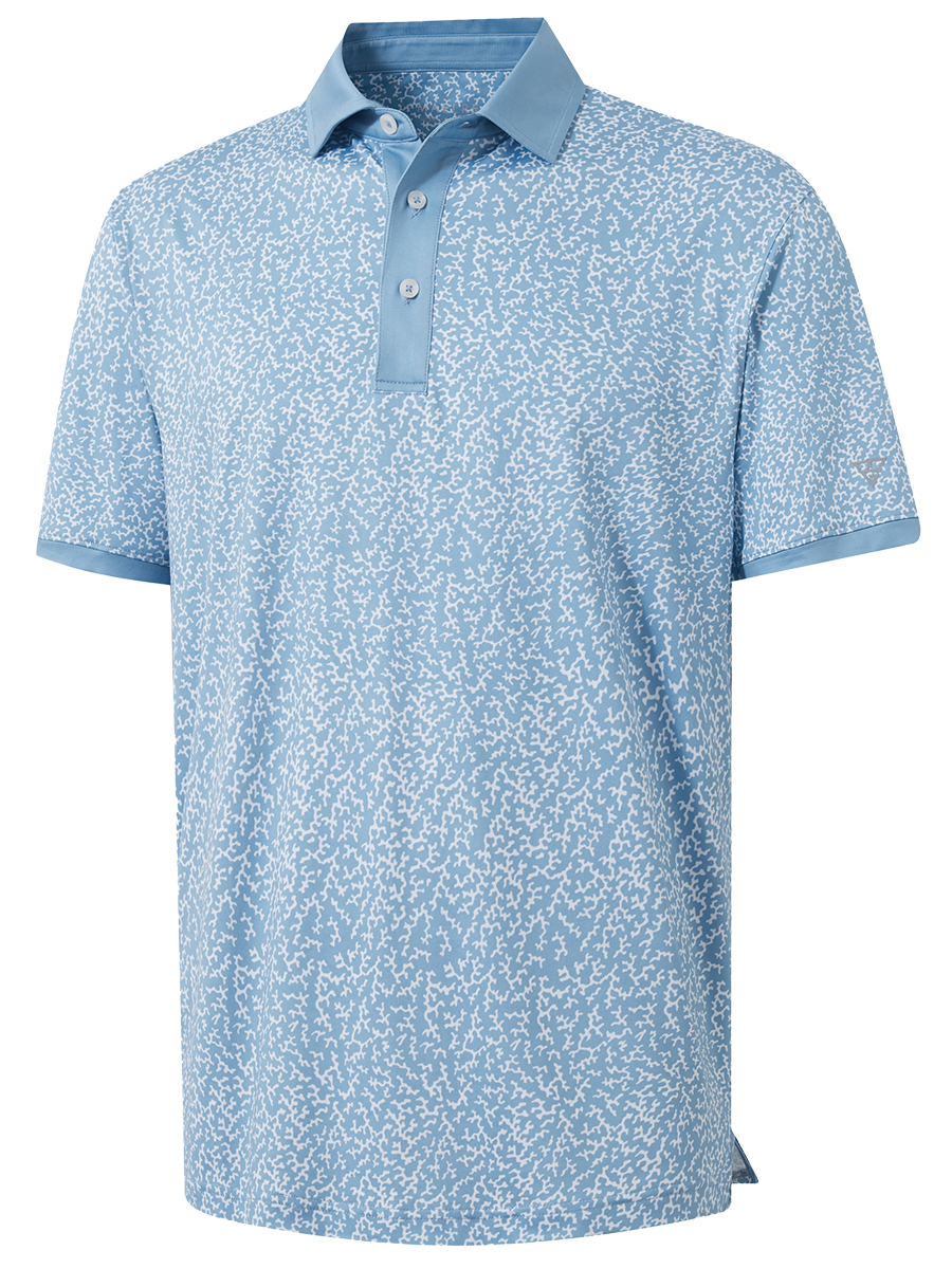 Stylish Full Print Contrast Collared Golf Polo Shirts