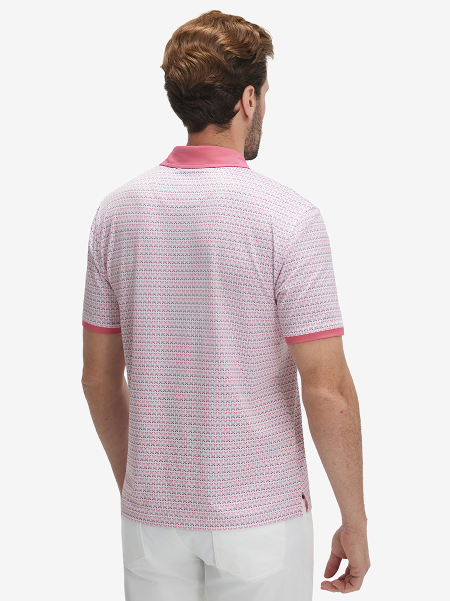 Stylish Full Print Contrast Collared Golf Polo Shirts