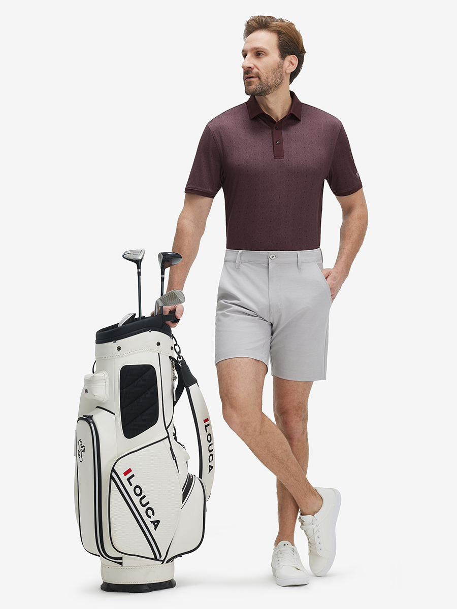 Stylish Full Print Contrast Collared Golf Polo Shirts