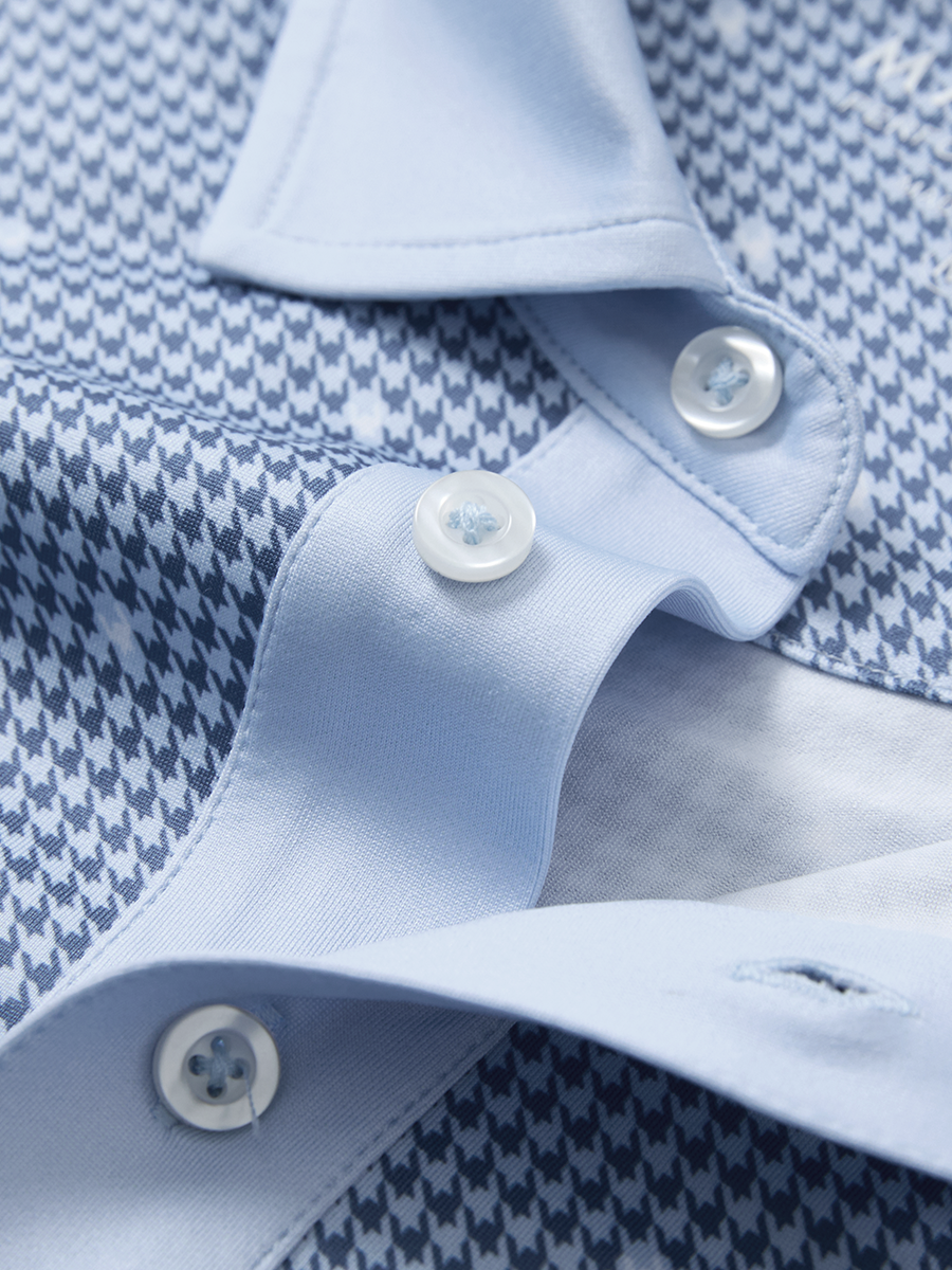 Stylish Full Print Contrast Collared Golf Polo Shirts