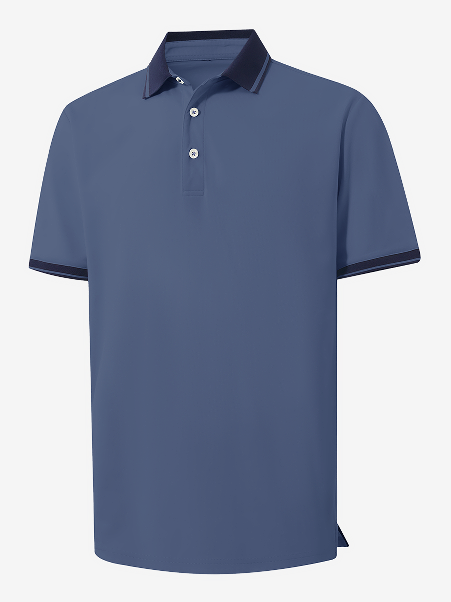 Dry Fit Short Sleeve Rib Collar & Cuff Polo Shirt
