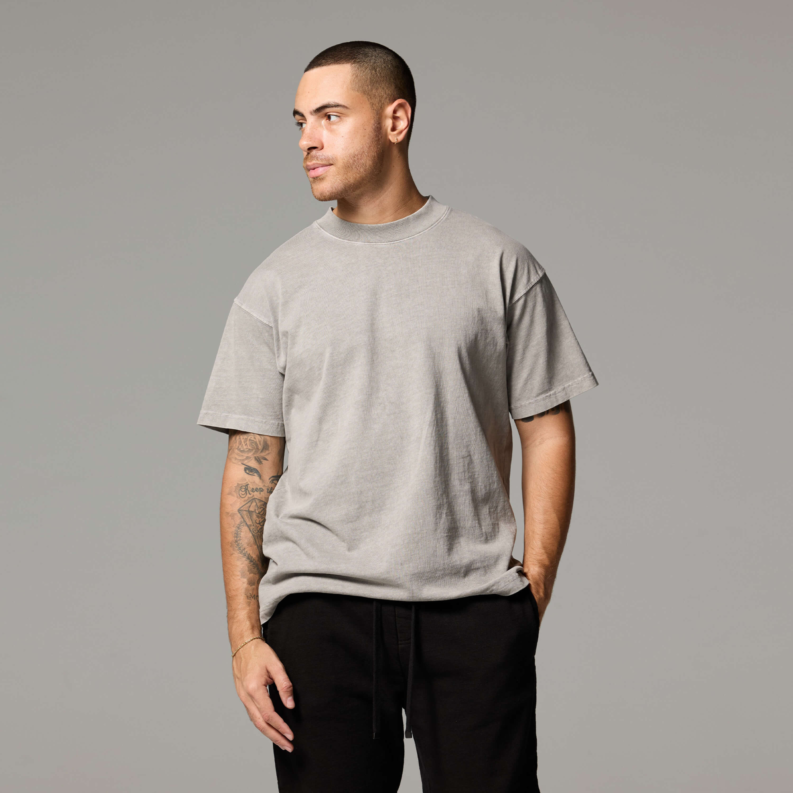 MENS MOCK NECK TEE