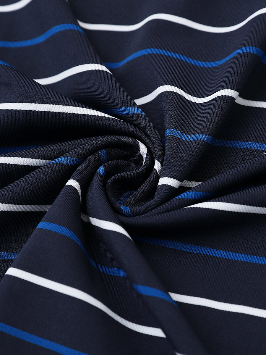 Stylish Stripe Jersey Golf Polo