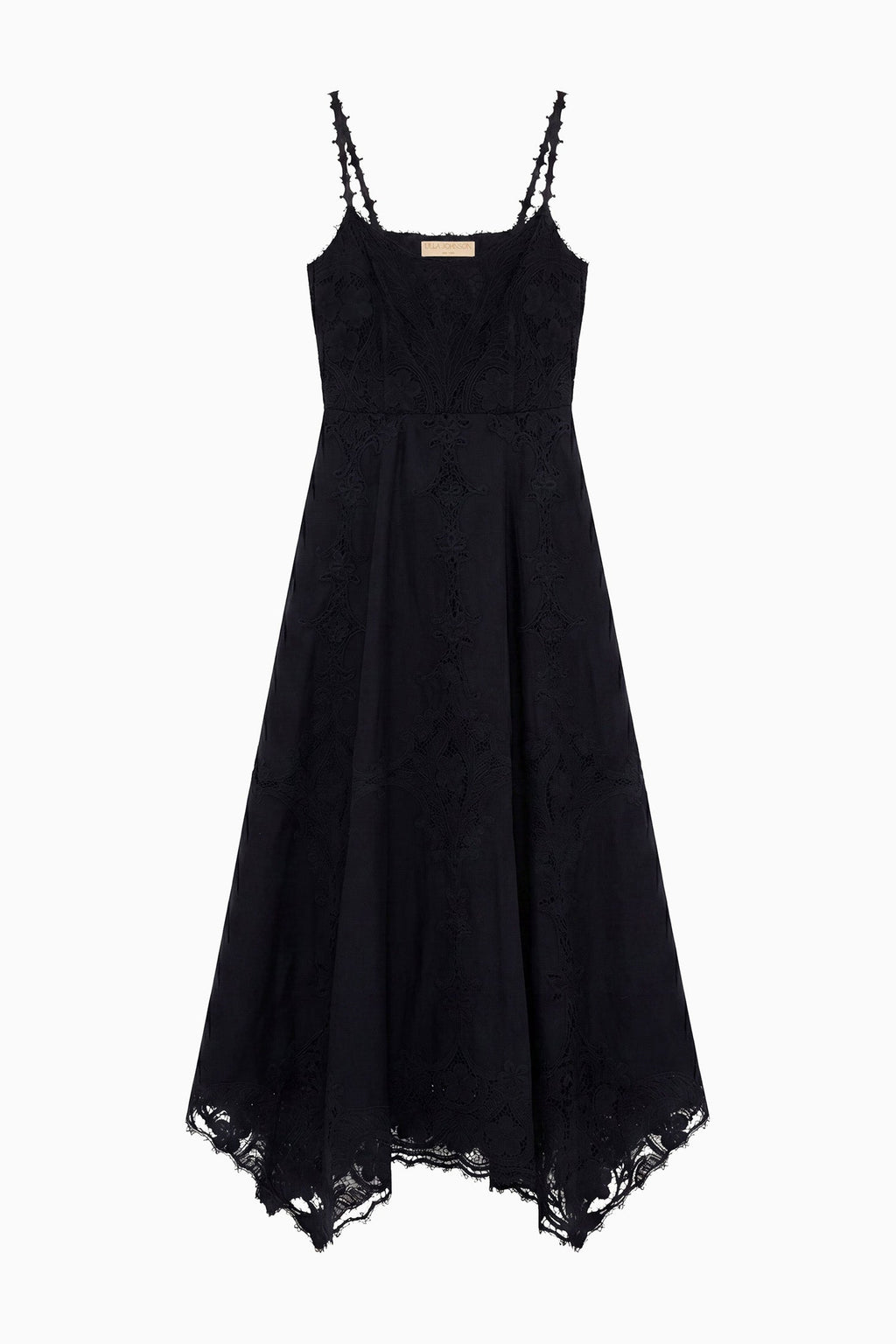 Flora Cami Linen Dress - Noir