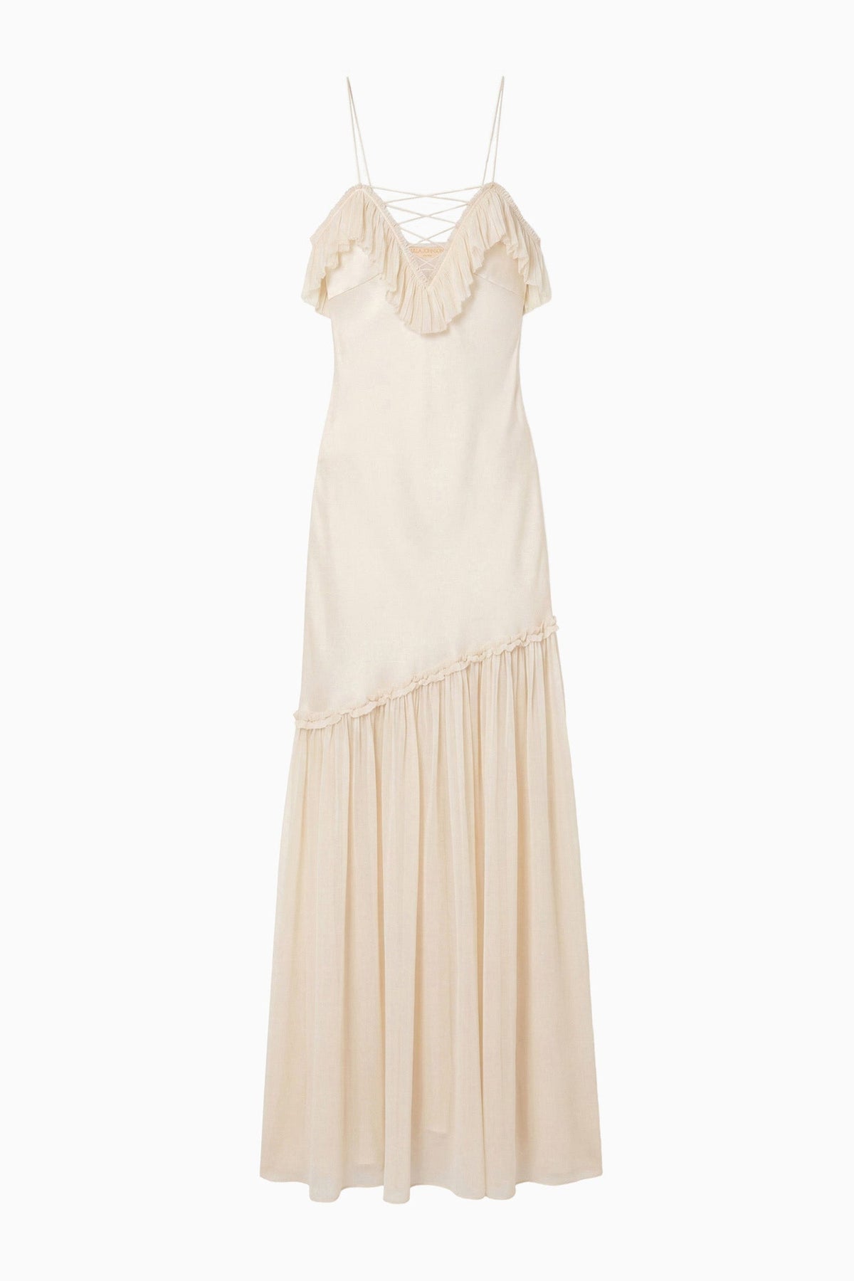 Elaria Cami Silk Gown with Lace Up - Ivory