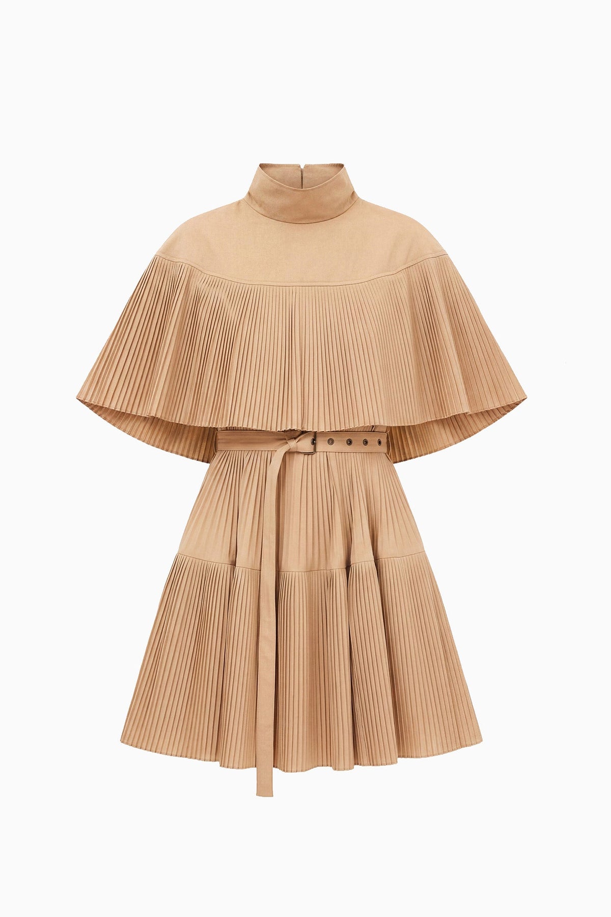 Lucille Pleated Wool Mini Dress - Dunewood
