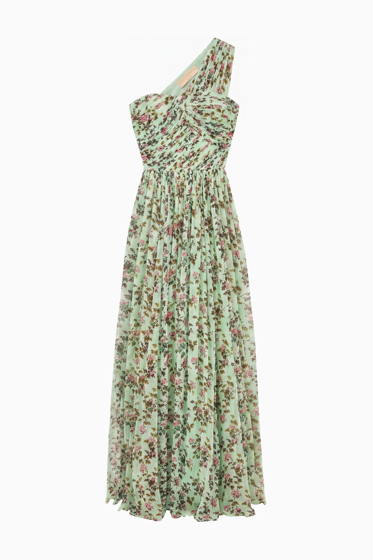 Aureline Silk One Shoulder Gown - Opaline