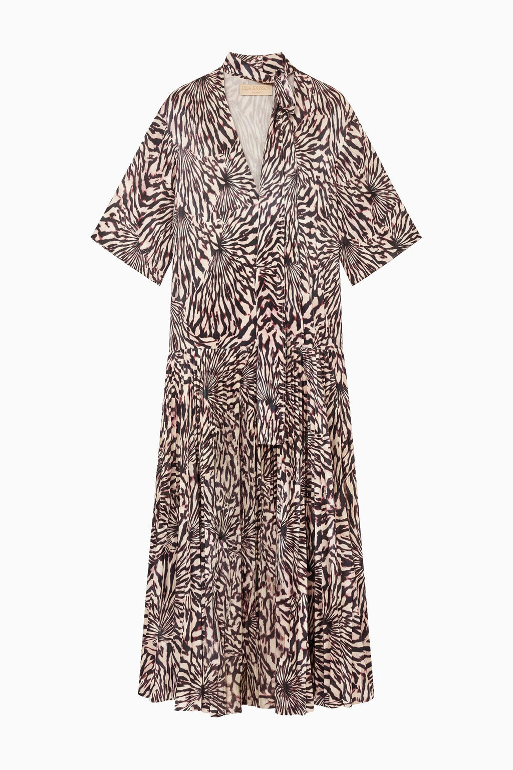 Linya Satin Dress with Removable Tie- Rhodonite