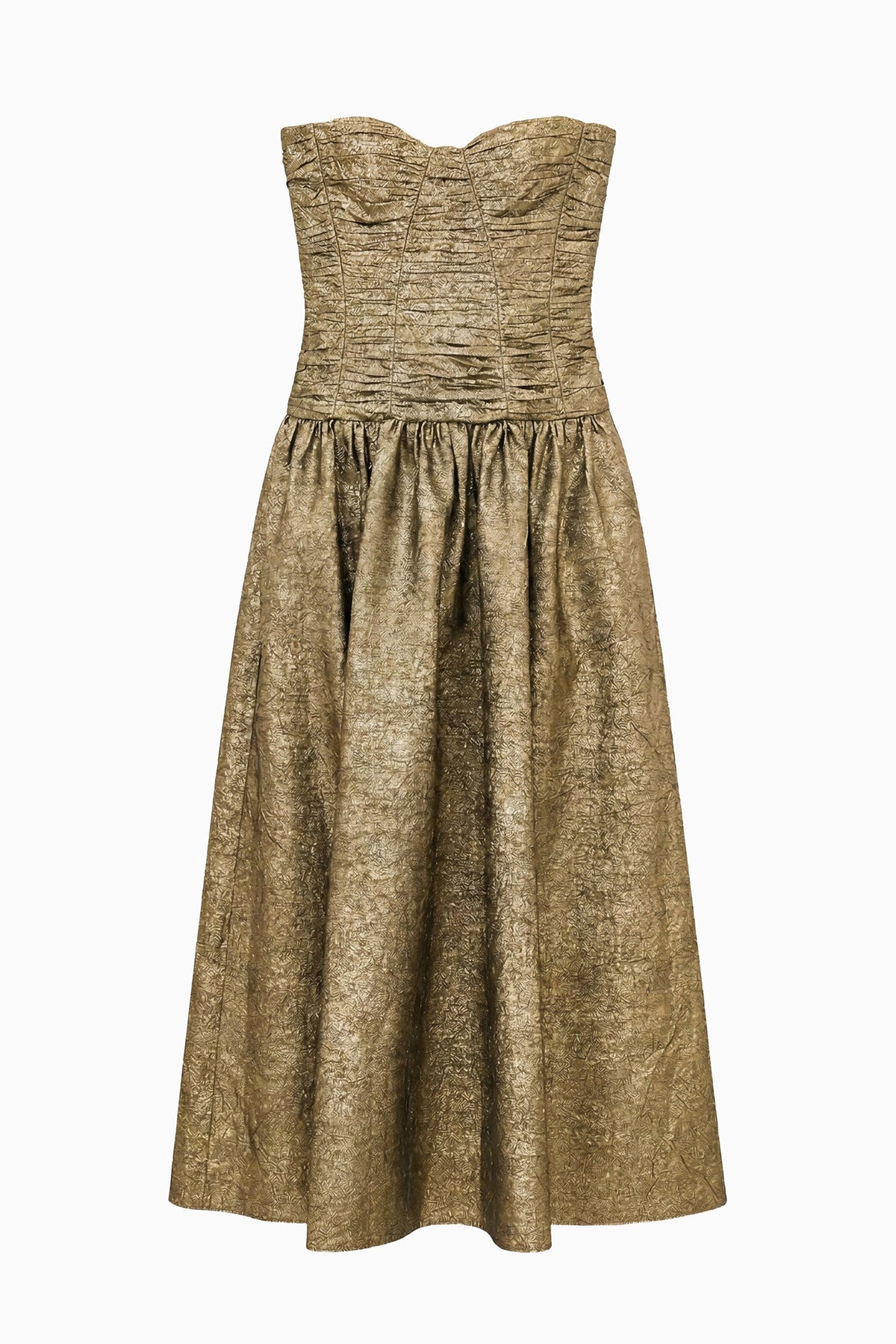 Lumina Strapless Taffeta Dress - Light Gold
