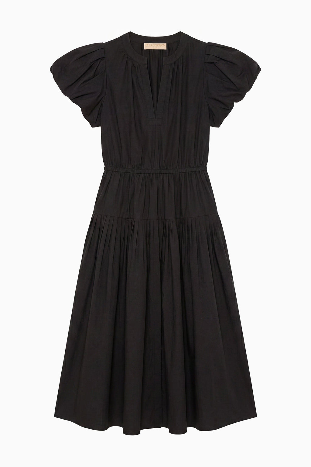 Marin Cotton Midi Dress - Noir