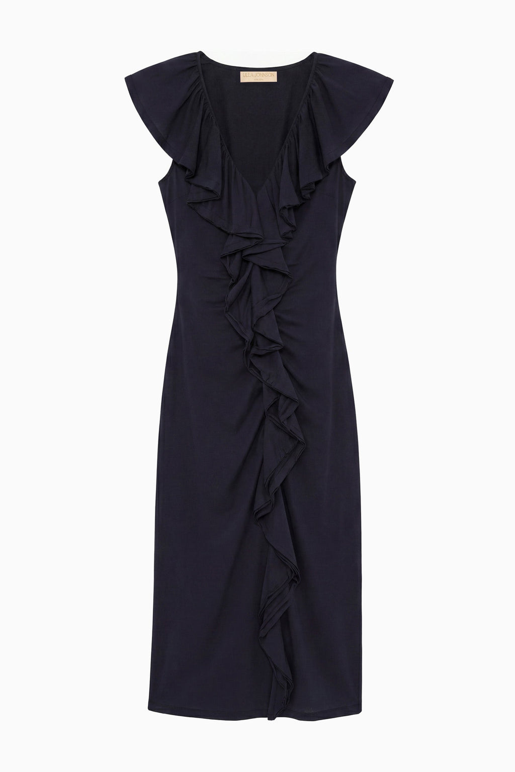 Chiara Cotton Ruffle Dress - Midnight