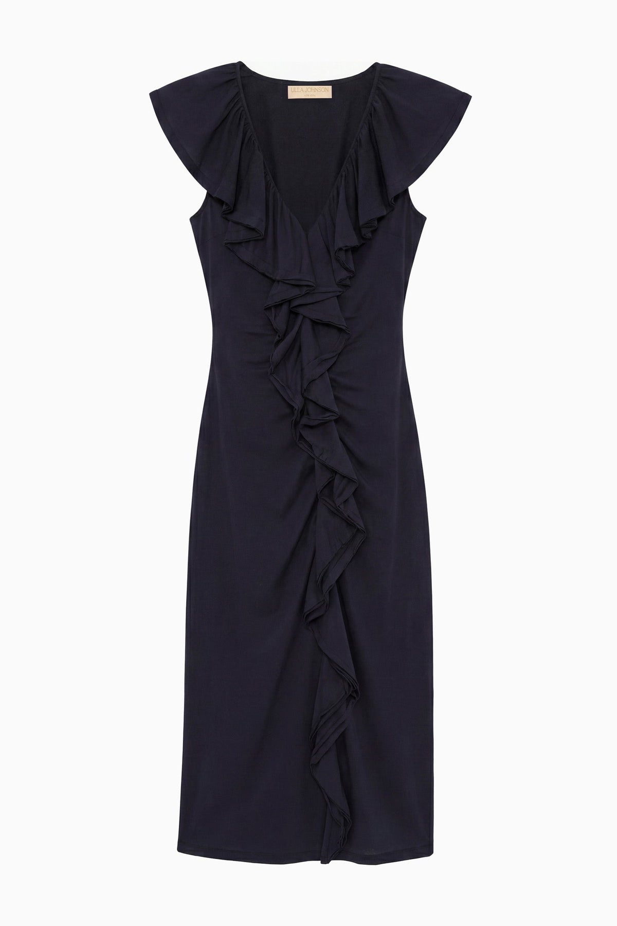 Chiara Cotton Ruffle Dress - Midnight