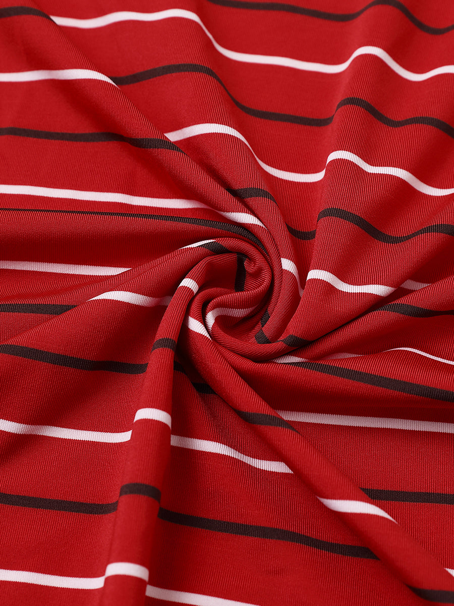 Stylish Stripe Jersey Golf Polo