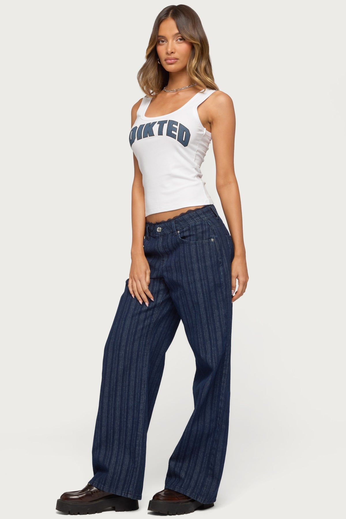 Edikted Girly Ribbed Tank Top