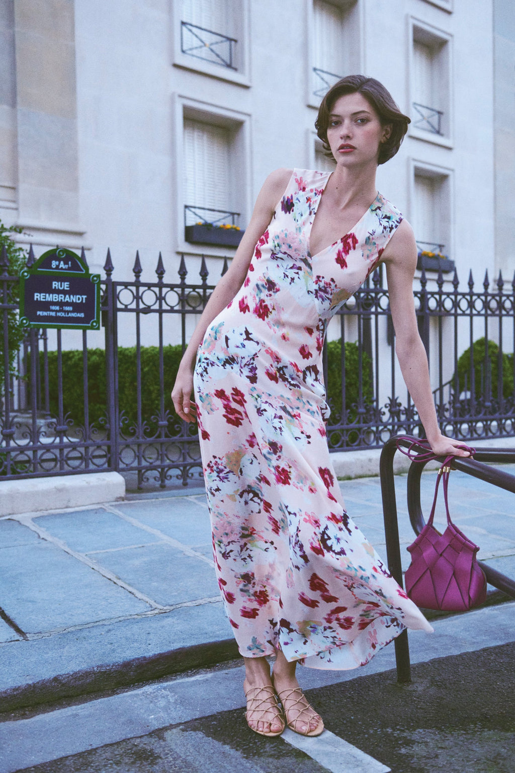 Elowen Silk Dress - Summer Garden