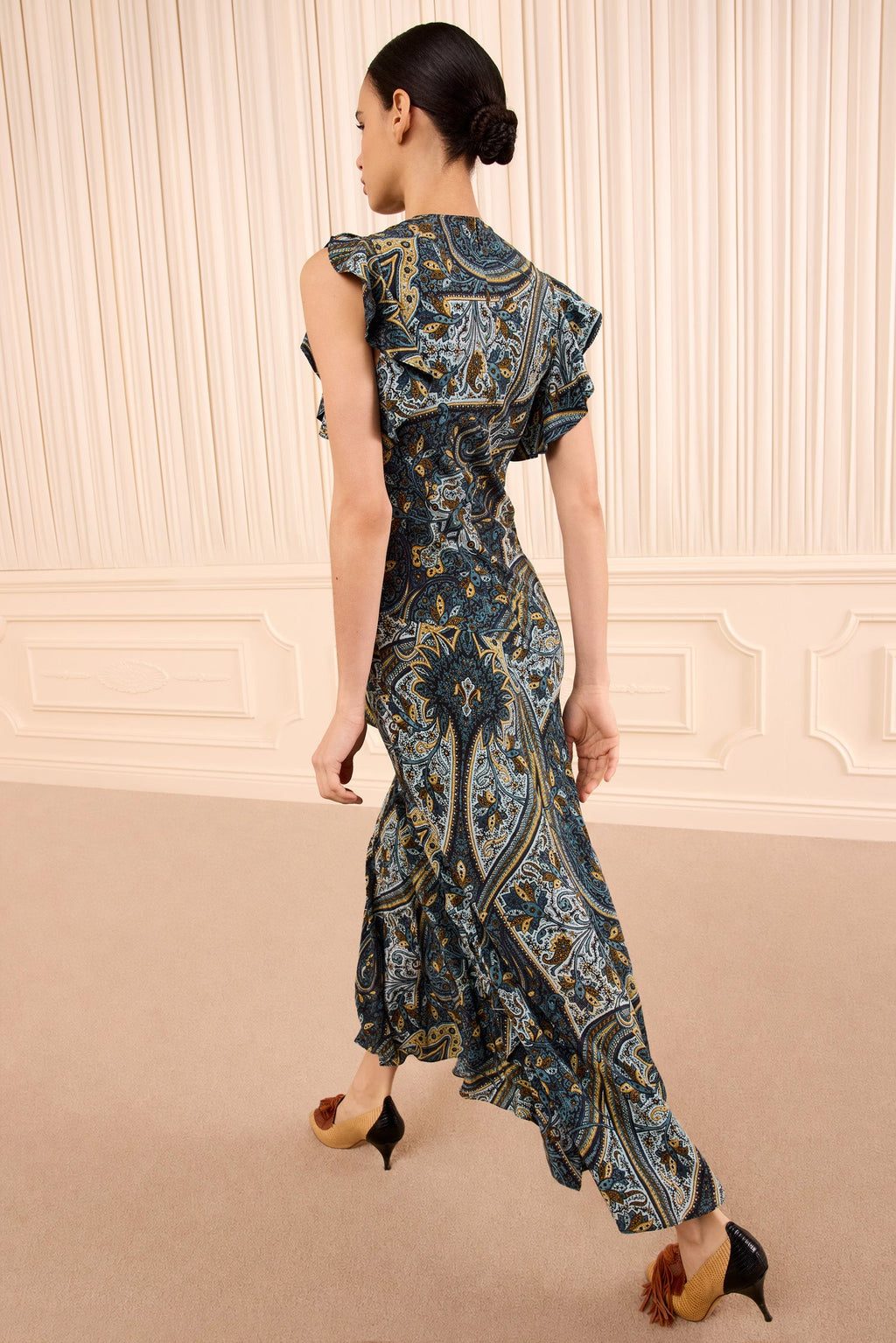 Ameline Sleeveless Silk Dress - Prussian