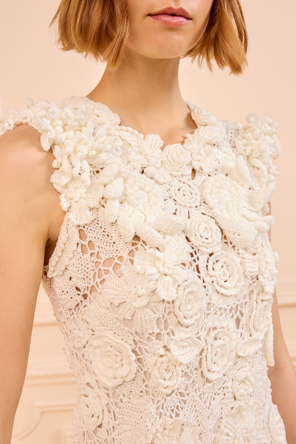 Anita Hand Crochet Dress - Pearled Ivory