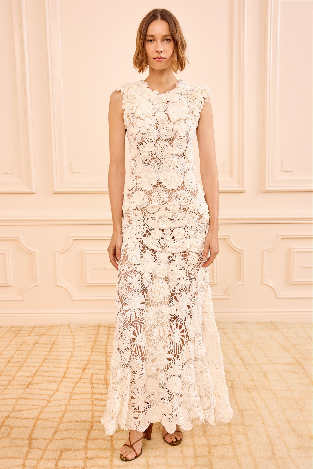 Anita Hand Crochet Dress - Pearled Ivory