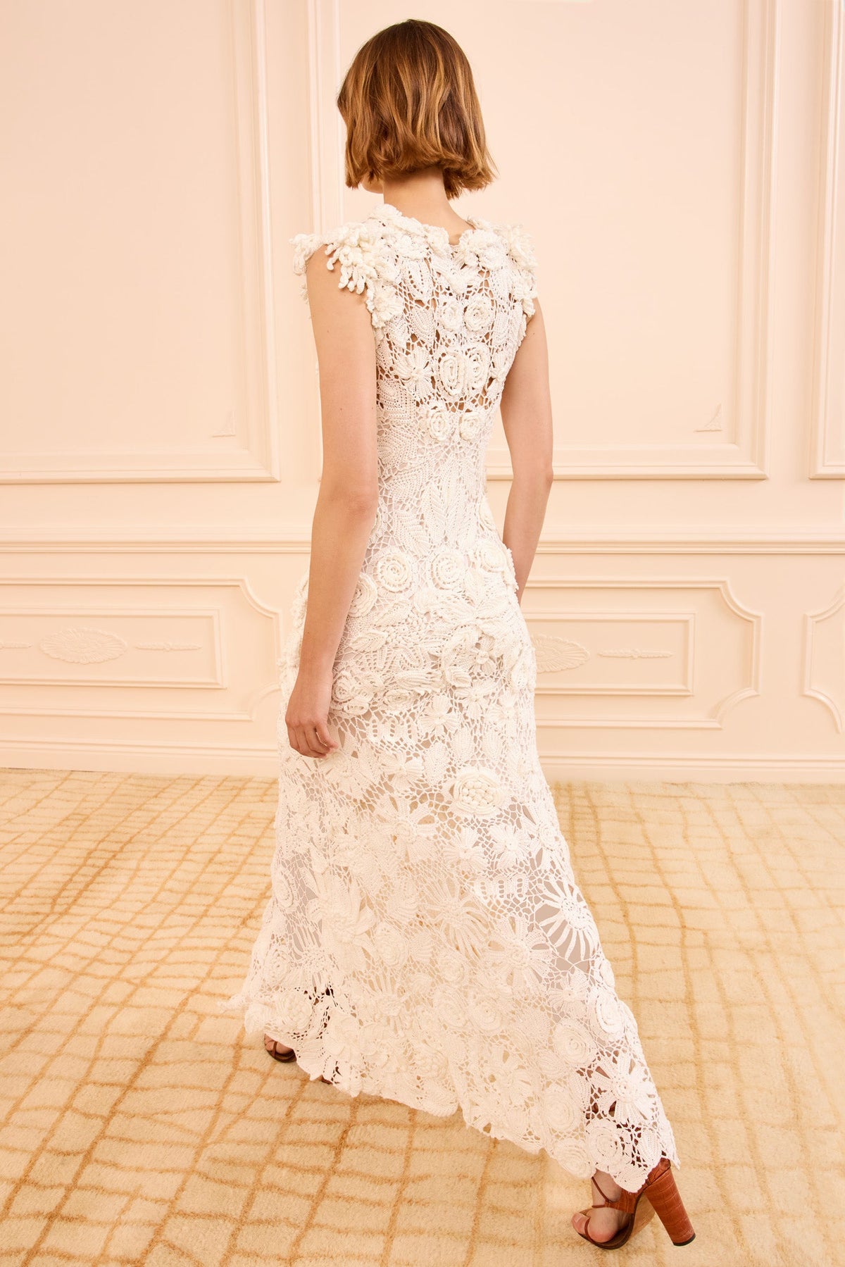Anita Hand Crochet Dress - Pearled Ivory