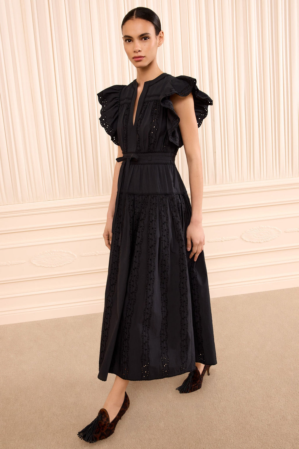 Dani Short Sleeve Cotton Dress - Noir