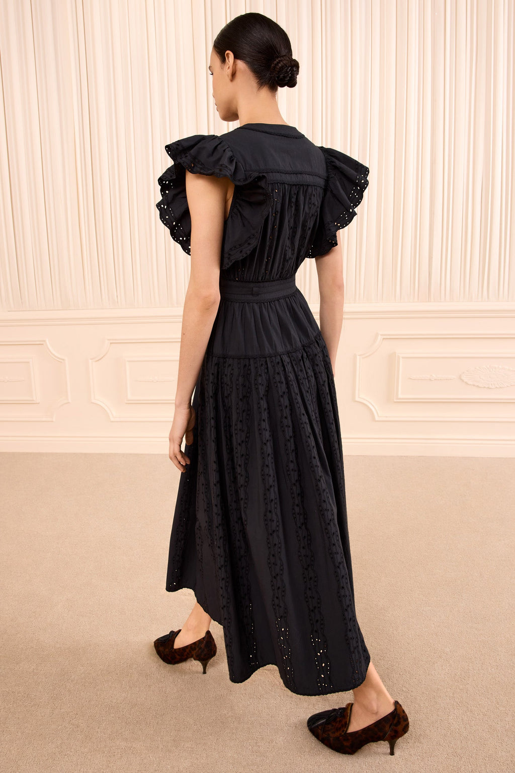 Dani Short Sleeve Cotton Dress - Noir