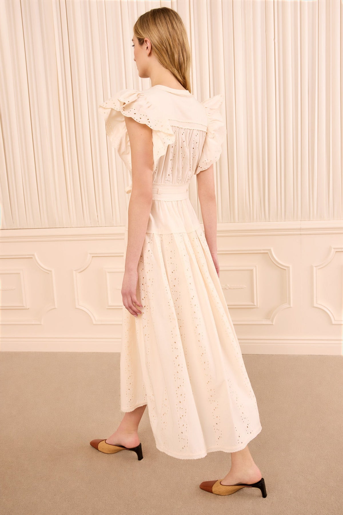Dani Short Sleeve Cotton Dress - Pearled Ivory