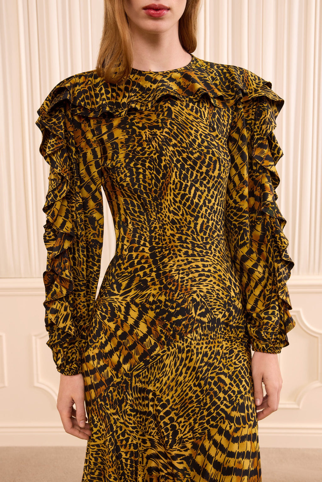 Dara Long Sleeve Silk Dress - Wren