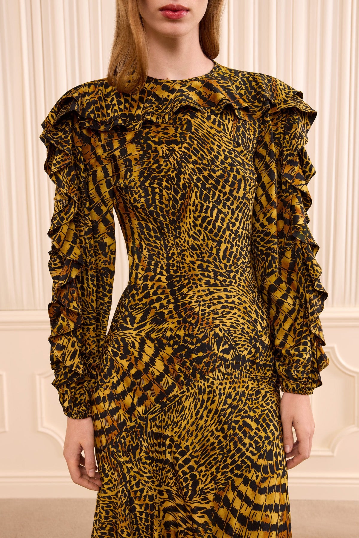 Dara Long Sleeve Silk Dress - Wren
