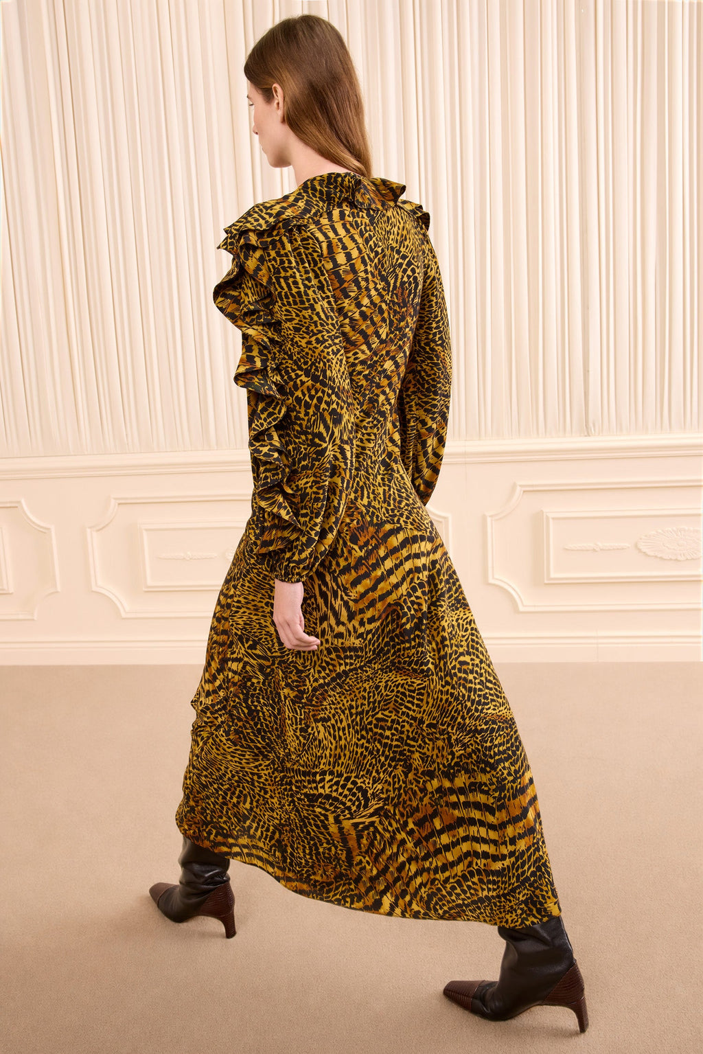 Dara Long Sleeve Silk Dress - Wren