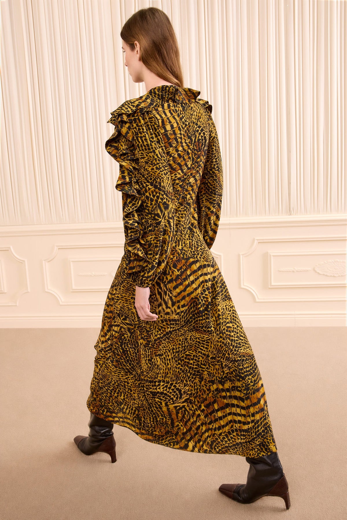 Dara Long Sleeve Silk Dress - Wren