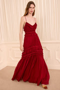 Dorothea Sleeveless Silk Gown - Cerise