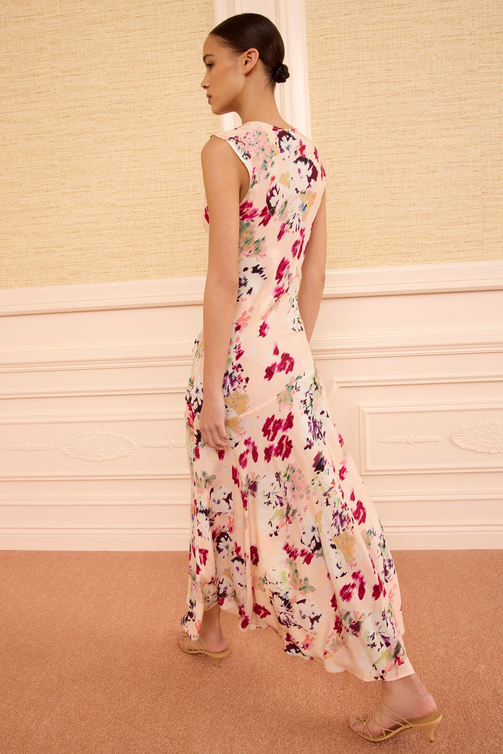 Elowen Silk Dress - Summer Garden