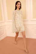 Emmeline Silk Mini Dress - Moon Petal
