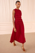 Etta Sleeveless Silk Dress - Cerise
