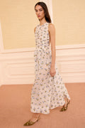 Fleurine Backless Organza Dress - Violet Leaf
