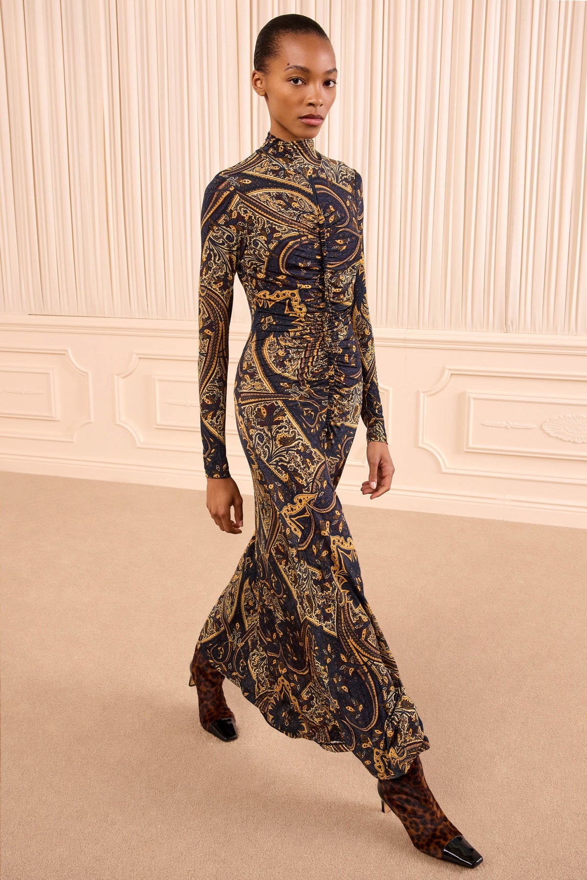 Ida Long Sleeve Jersey Dress - Twilight Paisley