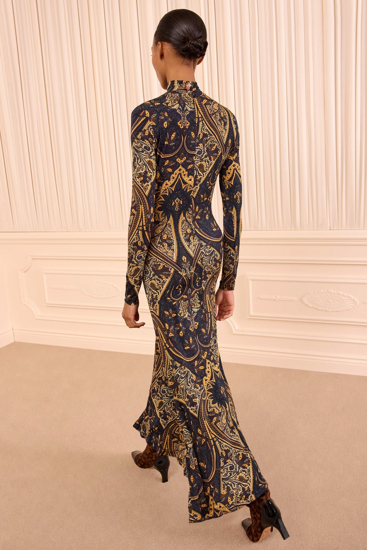 Ida Long Sleeve Jersey Dress - Twilight Paisley