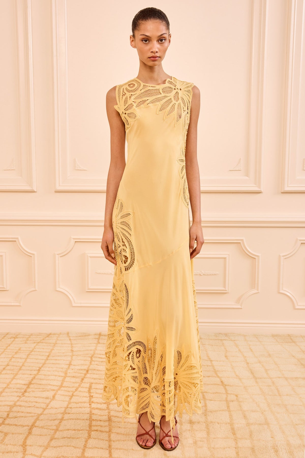Idra Lace Applique Dress - Dandelion