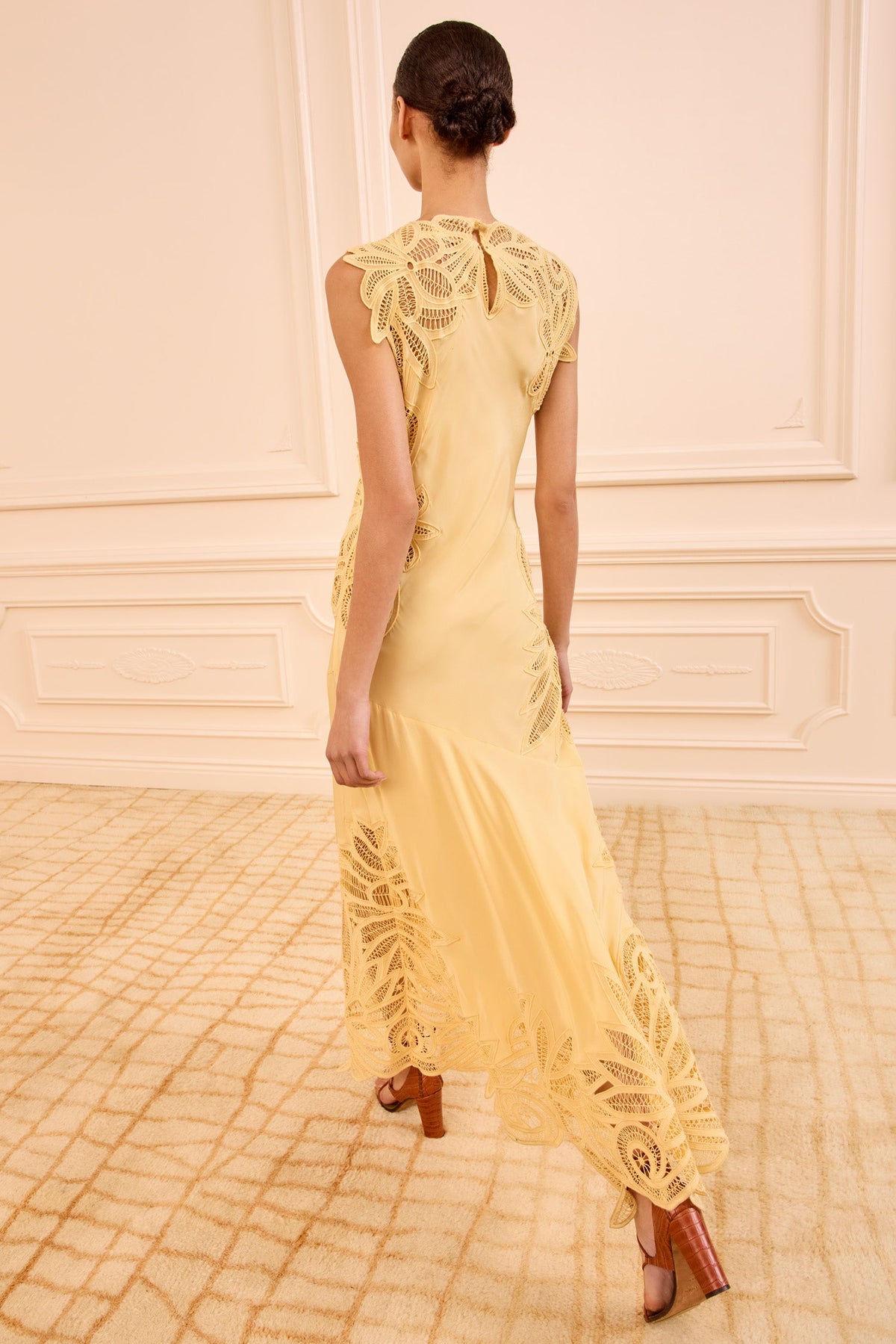 Idra Lace Applique Dress - Dandelion