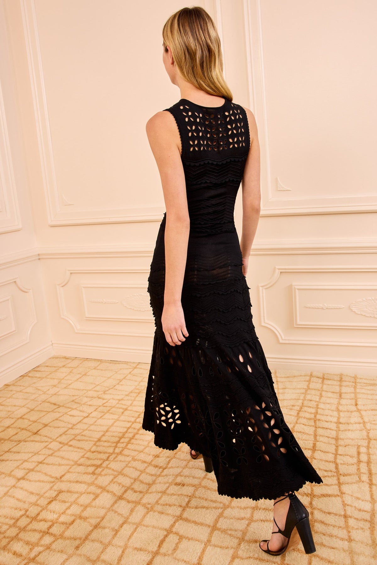 Lakshmi Eyelet Knit Dress - Noir