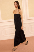 Landscape Satin Dress - Noir