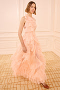 Nepenthe Ruffle Silk Dress - Petal