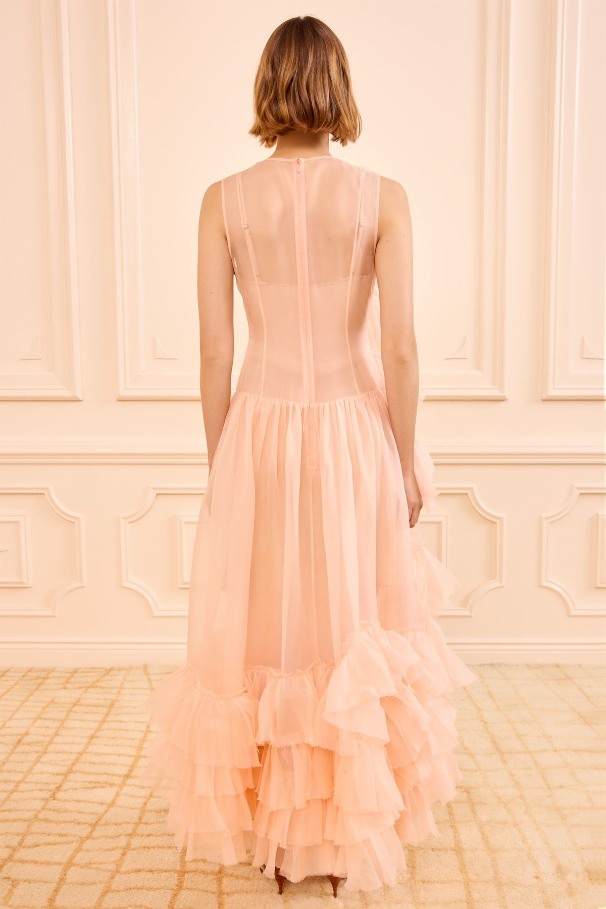 Nepenthe Ruffle Silk Dress - Petal