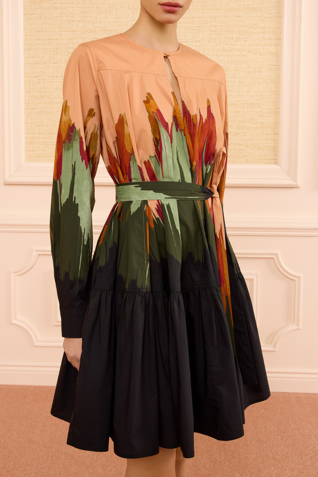 Noelia Mini Dress with Waist Tie - Agate
