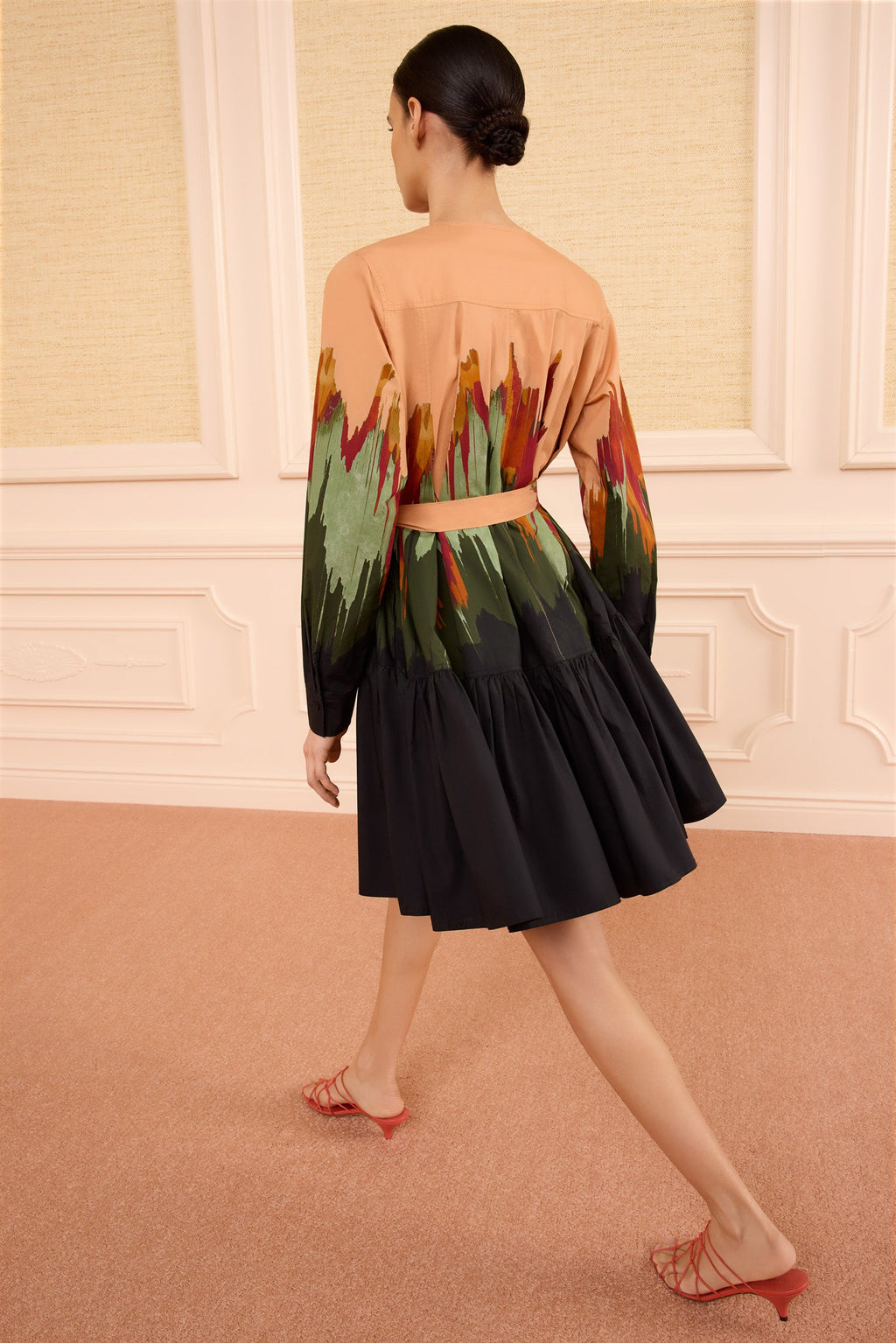 Noelia Mini Dress with Waist Tie - Agate