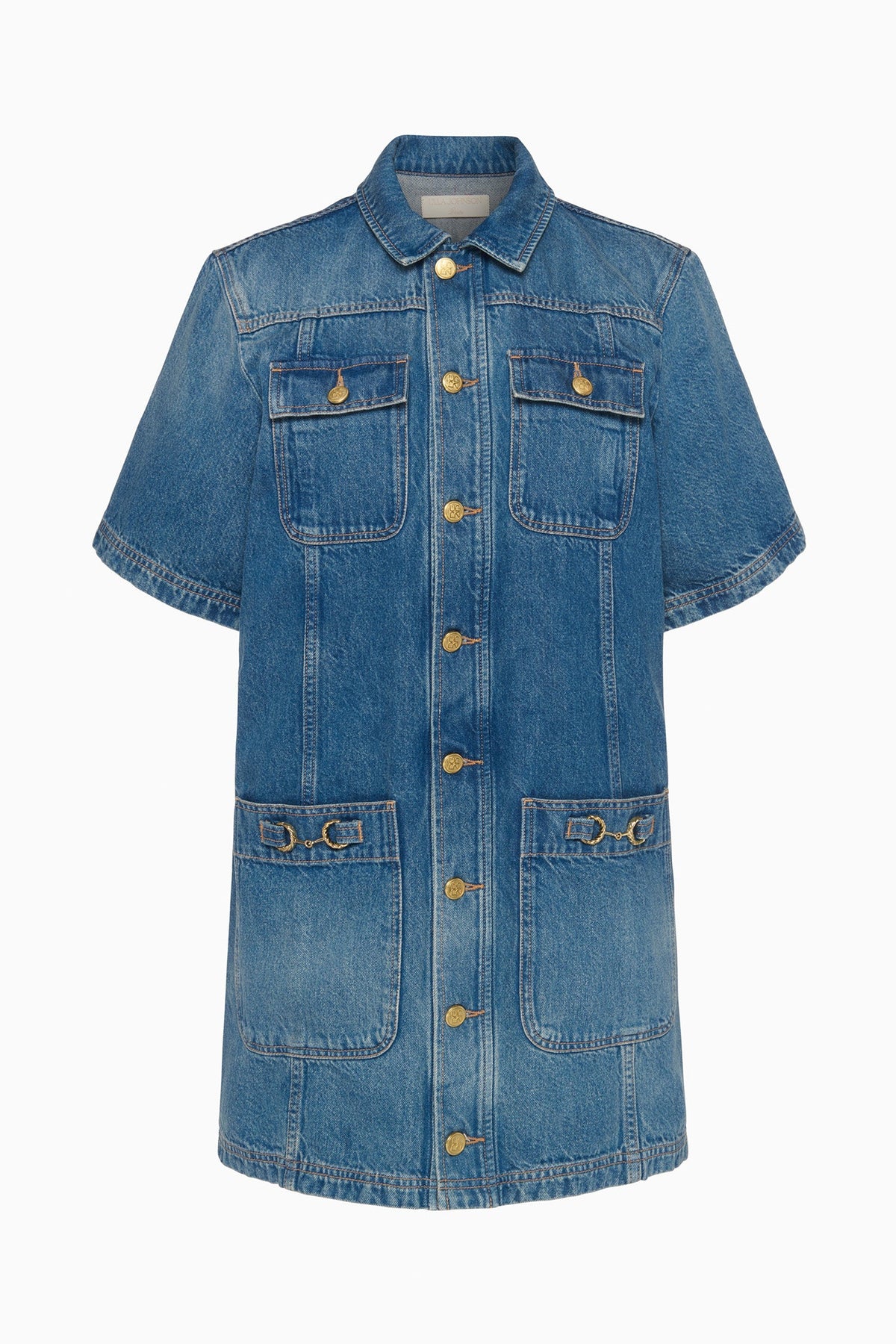 The Painters Denim Mini Dress - Danube
