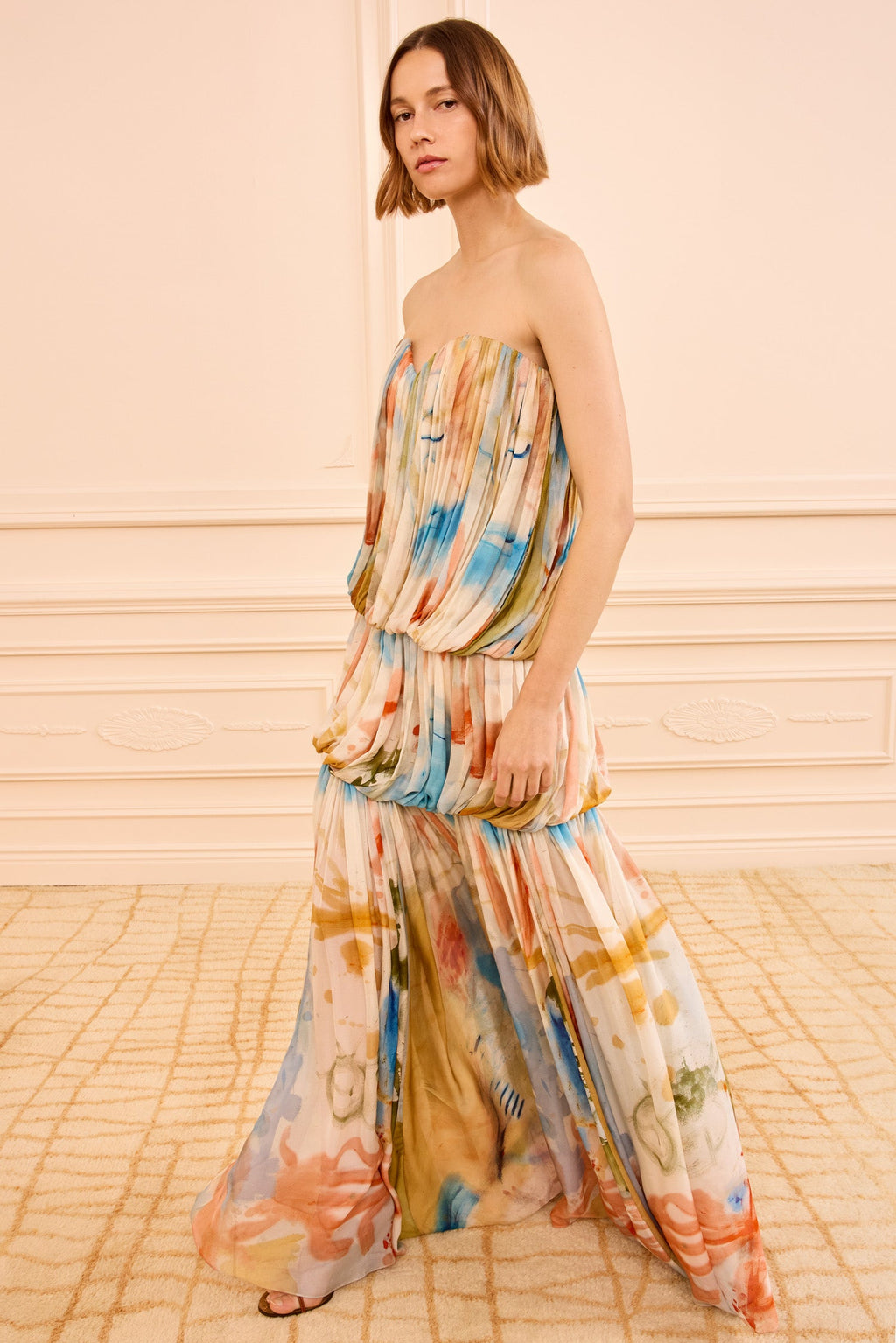 Reverie Strapless Silk Gown - Western Dream