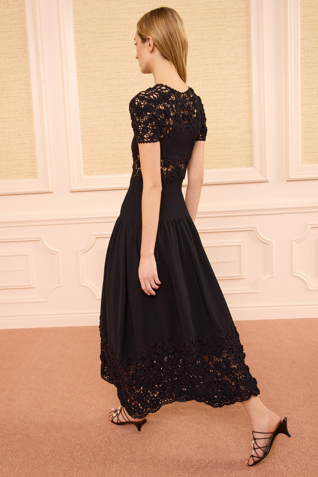Sabrina Crochet Dress - Noir